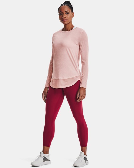 Damen UA Tech™ Vent Shirt, langärmlig, Pink, pdpMainDesktop image number 2